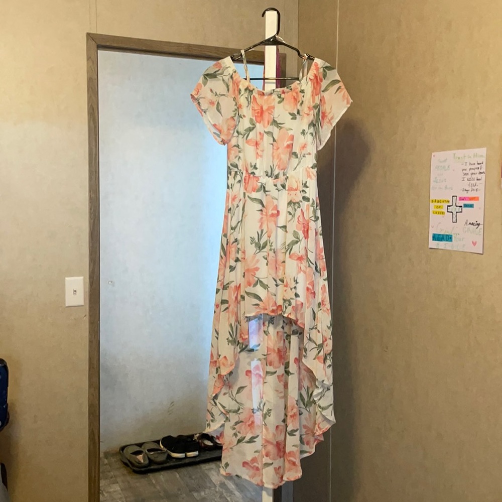 PINK HIGH LOW DRESS MEDIUM